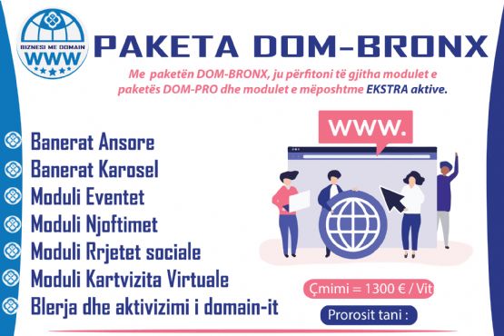 Paketa DOM-BRONX / Hapja e profilit te biznesi me DOMENIN tuaj në Google nëpërmjet platformës Panairi Online , Website me seo , oprimizimi i website ne Google , Dyqan per shitje online 